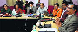 Chief Electoral Officer, Jammu and Kashmir, Umang Narula addresses a workshop in Jammu on Wednesday.