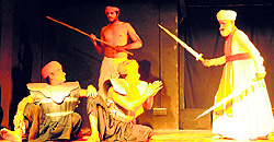 Artists enact a play Satyagrah on the fourth day of the National Theatre Festival in Amritsar on Thursday