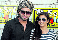 Starcast of Punjabi movie Myself Ghaint during a promotional event in Amritsar on Thursday
