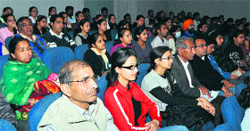 People take part in an awareness programme on kidney-related diseases at the PGI on Thursday.