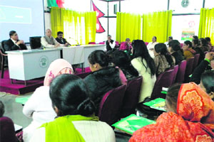 Participants during the elected women representatives workshop organised by RLEK in Dehradun on Thursday.