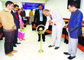 NIT Director Rajnish Shrivastav inaugurates a seminar in Hamirpur on Thursday