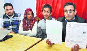 Adarsh Kumar, member of the Jammu & Kashmir Public Rights Forum, addresses mediapersons  in Jammu on Thursday.
