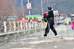 Restrictions were imposed by the authorities in several parts of the Valley on Sunday