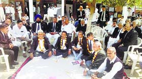 Advocates on a relay fast in Kurukshetra on Tuesday