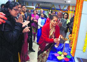 Usha Ananthasubramanian, Chairman, Bharatiya Mahila Bank, inaugurates the branch in Shimla on Tuesday