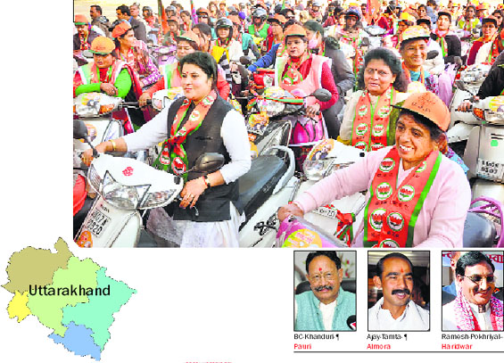 BJP women workers take out a rally in Dehradun. A file photo