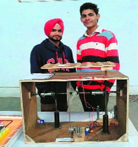 Gurwinder Singh and Sukhraj Singh with their model in Bathinda