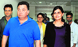 Rishi Kapoor at the Fortis Hospital in Mohali on Wednesday