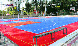 The newly constructed basketball court at the Sports Complex, Sector 7, Chandigarh