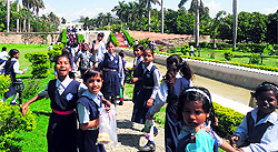 Students of Special Training Centre, Mauli Colony, Cluster V, have fun at the Pinjore gardens