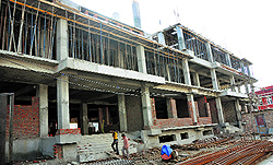 The underconstruction building of Government Maternity Hospital in Jammu