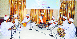 J&K Cultural Academys Sufiana music programme in progress at Lal Mandi in Srinagar on Wednesday