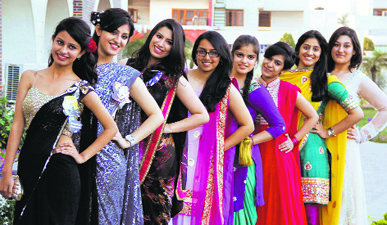  Students of Cambridge International Foundation School during a farewell party in Jalandhar.