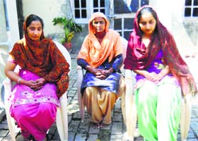 The family of Gurdeep Singh, arrested for his links with the Babbar Khalsa International, at their home in Alampur village in Fatehgarh Sahib district on Wednesday