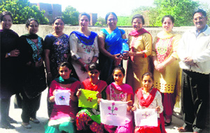 Participants of phulkari competition organised by the Department of Lifelong Learning at Guru Nanak Dev University in Amritsar  on Thursday. 