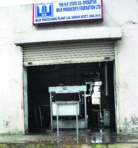 The milk processing plant of HP Milkfed at Lalsinghi village in Una