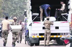 The CISF jawans in Jalandhar on Thursday