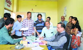 Residents undergo medical check-up at the Civil Hospital in Ludhiana