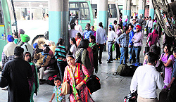 Passengers stranded at the Inter-State Bus Terminus (ISBT), Sector 43, Chandigarh, as the Punjab and UT Employees Sangharsh Committee resorted to a two-hour ‘chakka jam’ on Friday