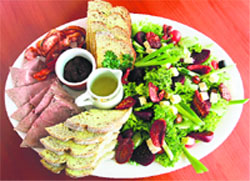 The traditional greek diet consists of a high intake of fruits, vegetables nuts and cereals