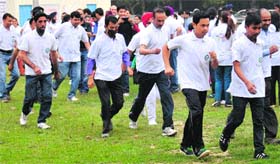Donors and recipients participate in the Transplant Games held at the PGIMER in Chandigarh on Sunday