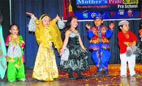 Students perform during the annual day celebrations of Mothers Pride & Joy Pre-School in Jammu on Sunday