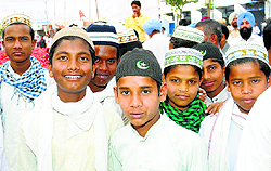 Children at Revenue Minister Bikram Majithias rally in support of his sister in Bathinda on Sunday