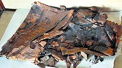 A copy of The Tribune mentioning the martyr's execution lies neglected