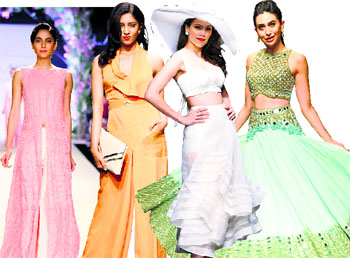 A creation by Manish Malhotra, Designs by Junelia Aguiar,  Karisma Kapoor plays the show stopper