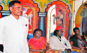 Kenyan artistes being introduced by Asiad Circus manager in Haridwar on Monday.