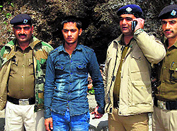 The accused in police custody in Mussoorie on Wednesday