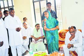 Urban Local Bodies Minister Savitri Jindal campaigns in the Pundri Assembly segment of Kaithal on Wednesday