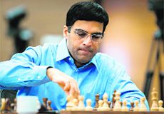 V Anand makes his move on Wednesday.