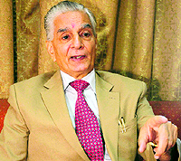 VK Kapoor, member of the Lok Adalat, at his office in Sector 17, Chandigarh