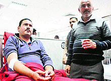 One of the injured in the attack being treated at a hospital in Jammu