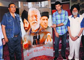 Star cast of the Punjabi flick Honour Killing at a promotional event in Amritsar on Friday