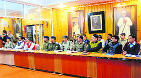 A review meeting under way in Mussoorie on Sunday.