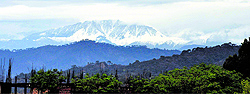 A view of the snow-capped Trikuta mountains