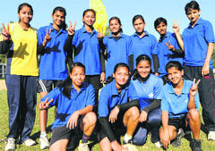 The winning team in a jubilant mood at Government Model Senior Secondary School in Sector 23, Chandigarh, on Monday. Tribune photo: S Chandan