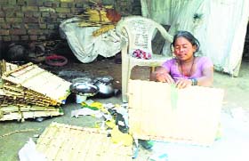 A woman of the Deha Basti makes chajh