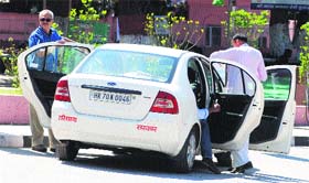 A Haryana Government vehicle at the Mansa Devi shrine in Panchkula.