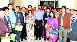 Bangladesh administrative service probationary officers with District Magistrate Senthyl Pendyian at the District Collectorate office at Roshanabad in Haridwar on Tuesday