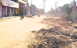 Kacha Malak Road in Jagraon. A tribune photograph