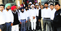 The lawyers go on a strike in Ropar on Tuesday