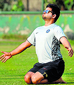 Suresh Raina takes a break