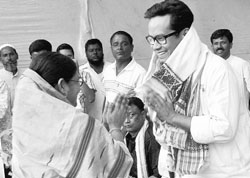 Gaurav Gogoi, Congress candidate from the Kaliabor Lok Sabha constituency and son of Chief Minister Tarun Gogoi, during an election rally at Nagaon district in Assam on Tuesday. PTI 