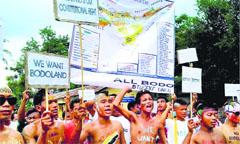 Students demanding a separate Bodoland.