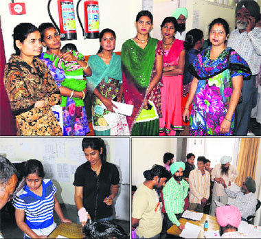 A huge rush of voters was seen at the District Administrative Complex in Bathinda on Wednesday. Women turned up in large numbers for enrolment as voters.