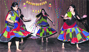 Students of DAV College present a cultural programme at a farewell function in Jalandhar on Wednesday.